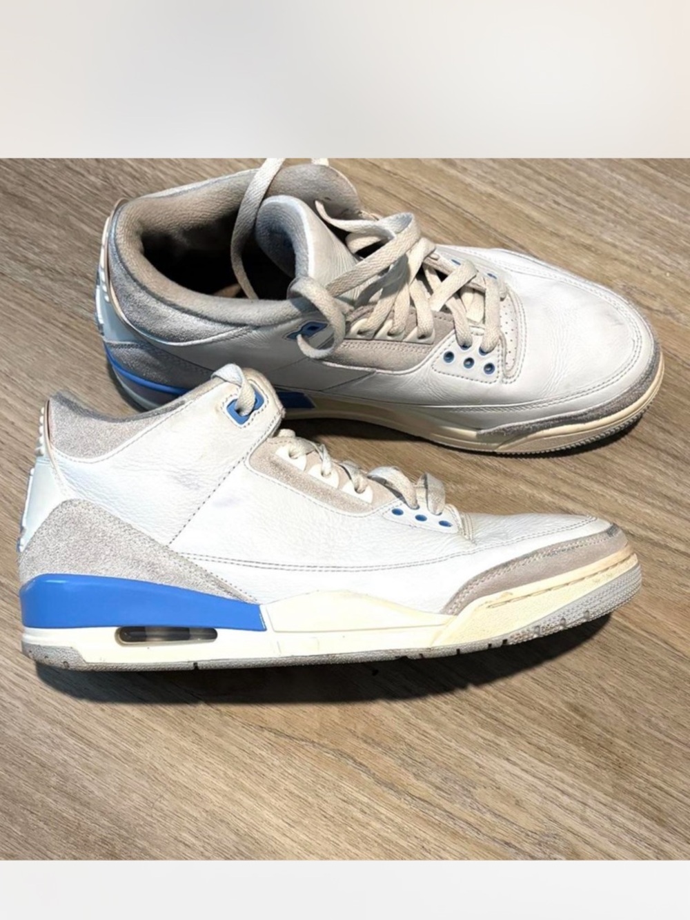 Air Jordan‎ Retro 3 'Lucky Shorts' Blue/White Sneakers, Size 10.5 Men’s